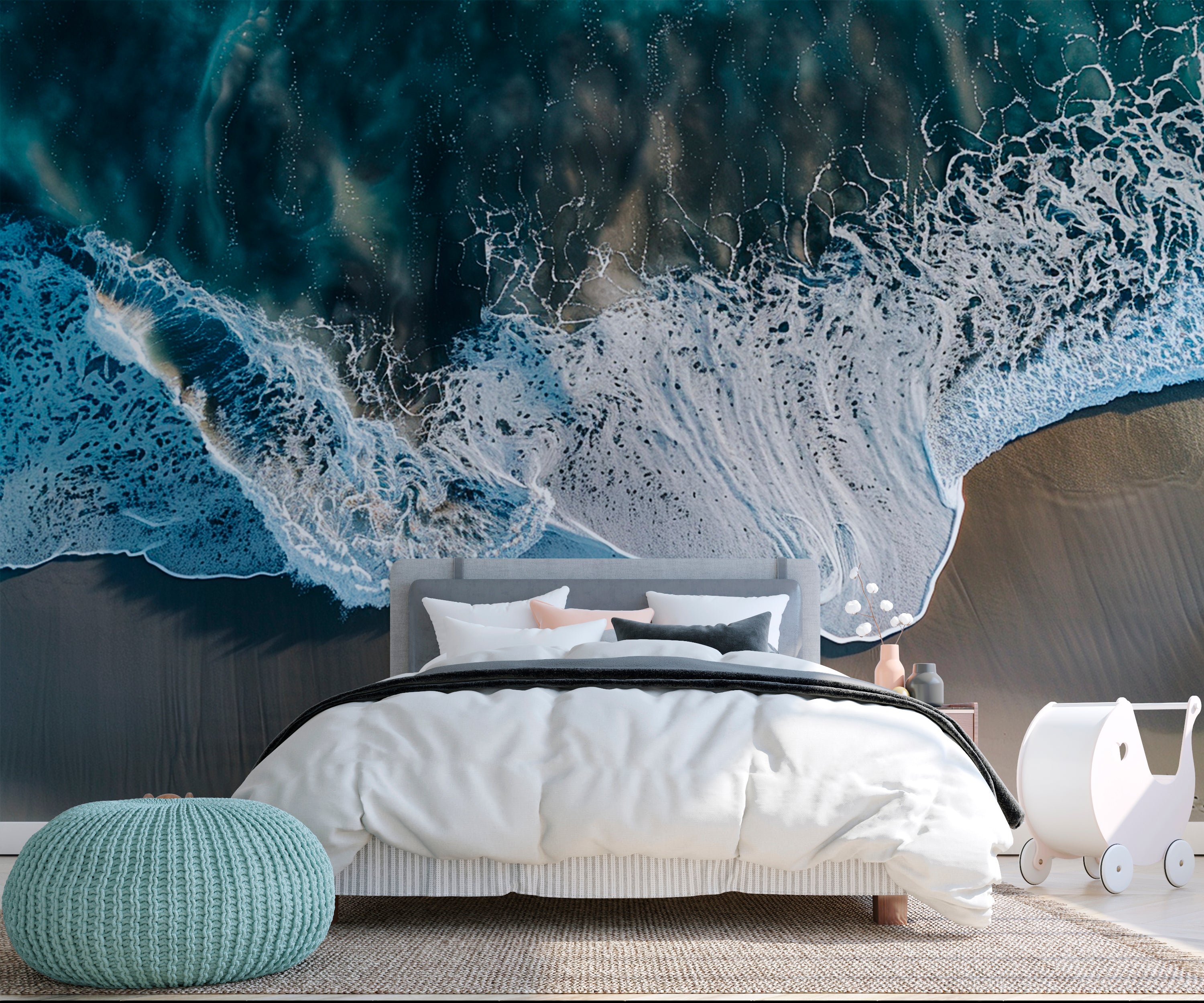 Symphony of Waves: Aerial View on Wallpaper