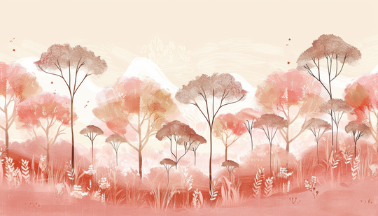 Tendre Nature - papier peint panoramique, motif à plat