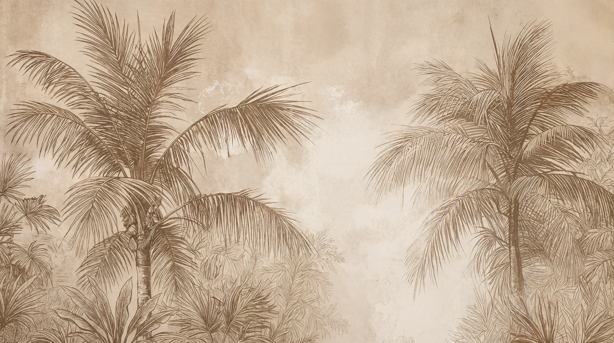 Terra Palmera - papier peint panoramique, motif à plat