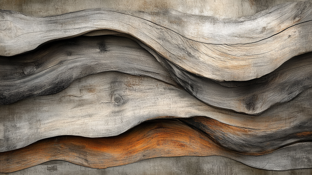 Texture Organique : Bois Ondulé pour un Mur Authentique