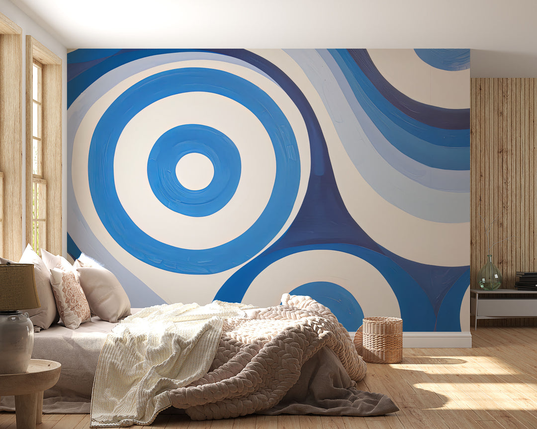 Azure Swirls: Harmony in Blue and White