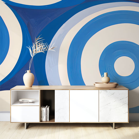 Azure Swirls: Harmony in Blue and White