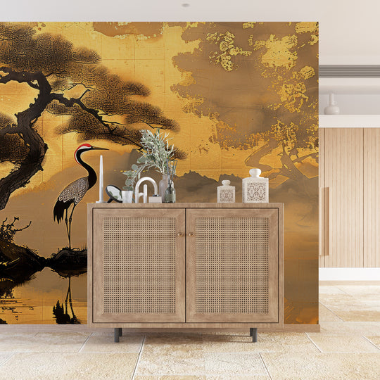 Eternal Tranquility: Panoramic Wallpaper Inspired by Japanese Art