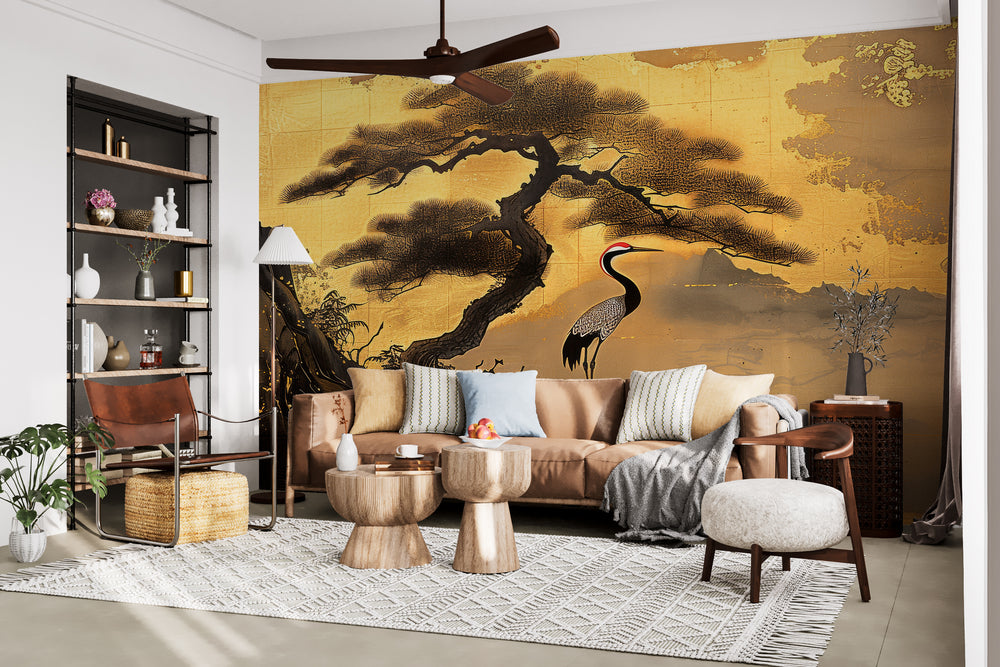 Eternal Tranquility: Panoramic Wallpaper Inspired by Japanese Art