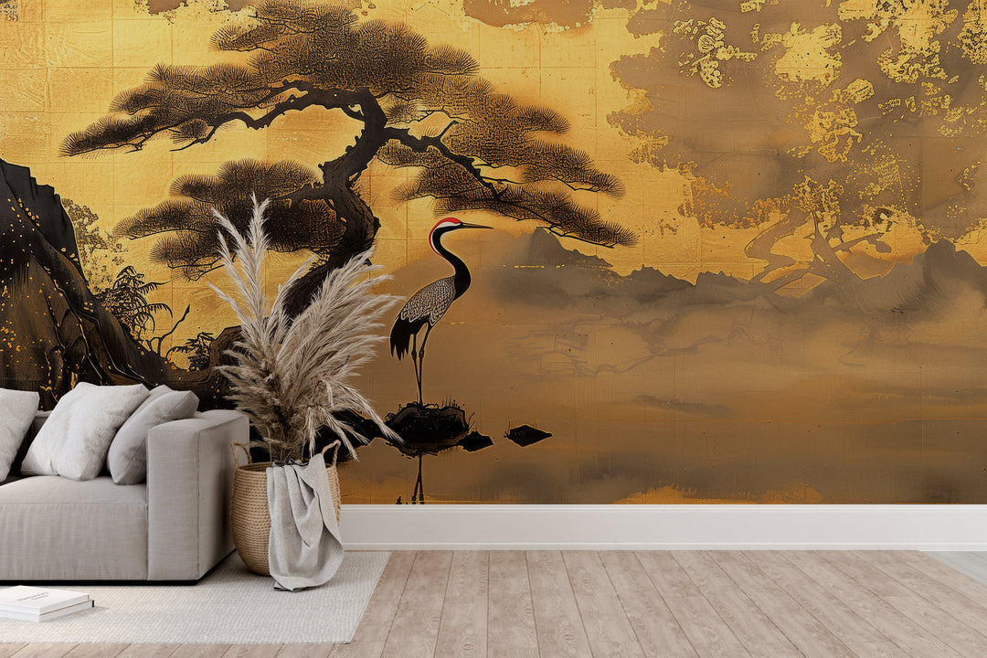 Eternal Tranquility: Panoramic Wallpaper Inspired by Japanese Art