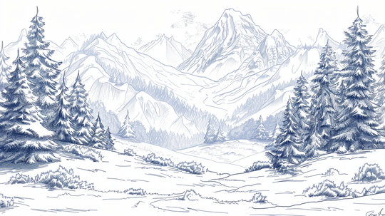 Snowy Valley - Panoramic Winter Wallpaper