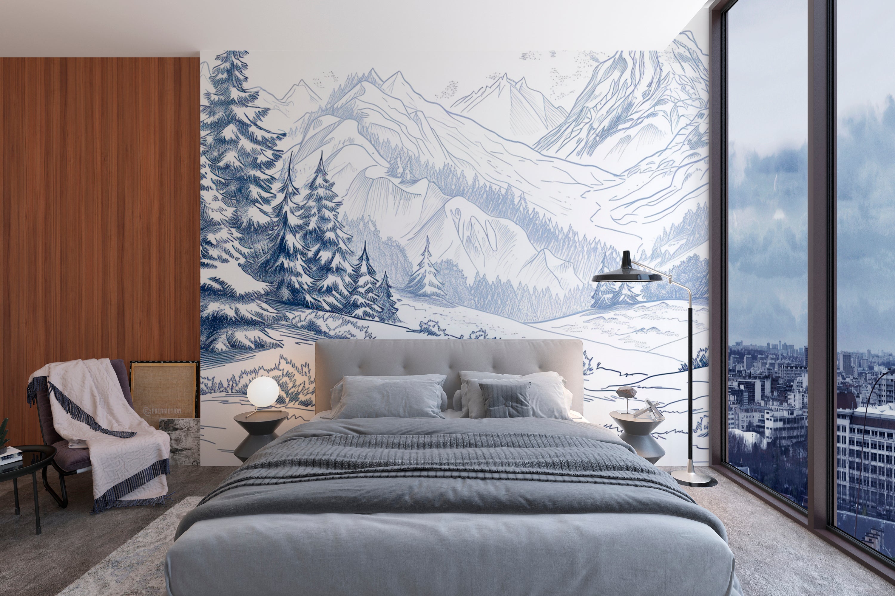 Snowy Valley - Panoramic Winter Wallpaper