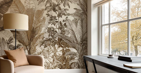 Voyage en jungle vintage - Papier peint botanique au charme rétro
