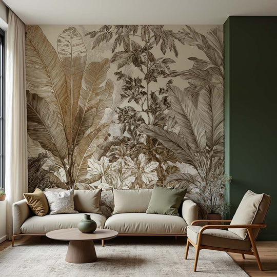 Voyage en jungle vintage - Papier peint botanique au charme rétro