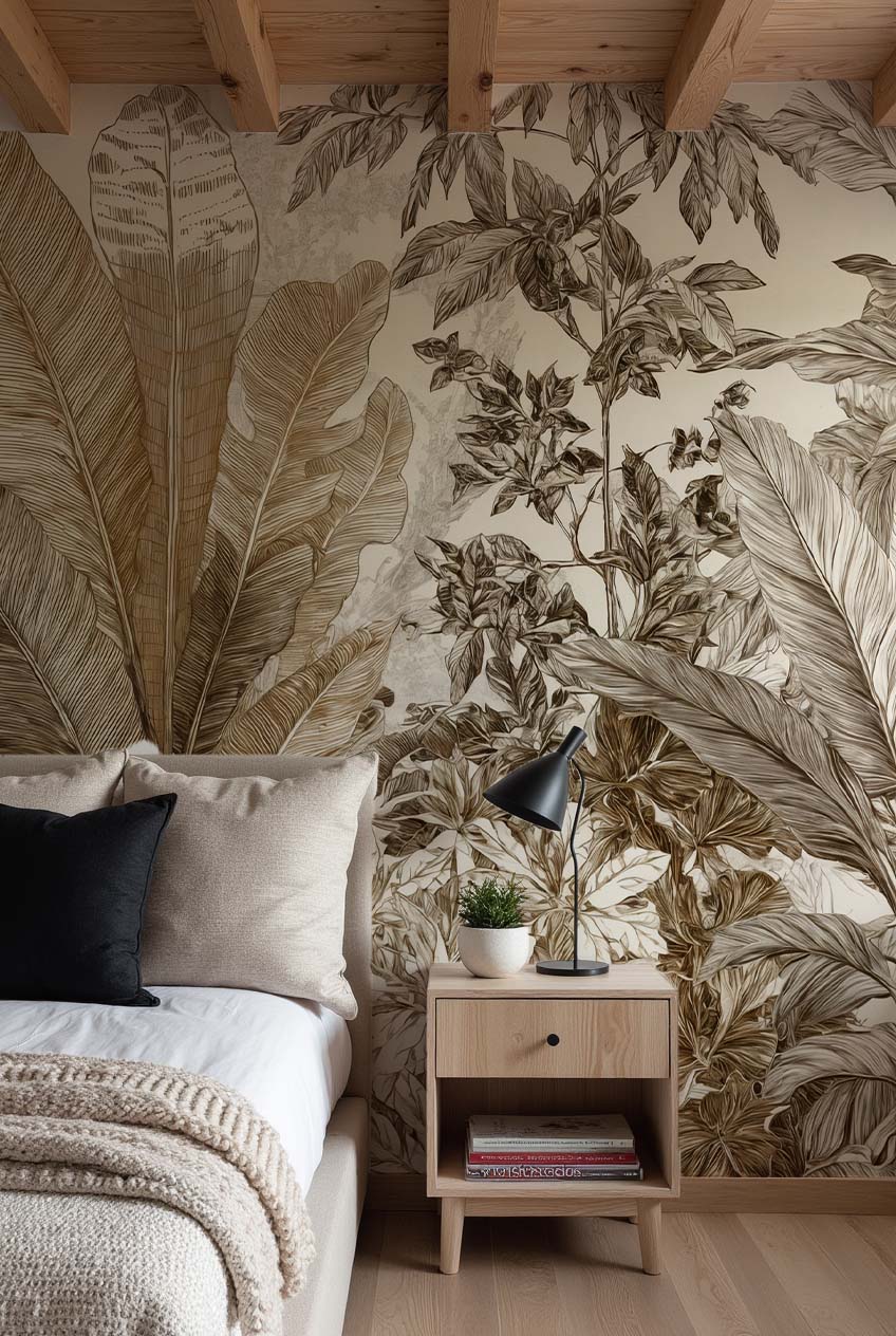 Voyage en jungle vintage - Papier peint botanique au charme rétro