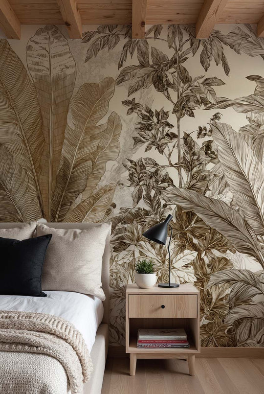 Voyage en jungle vintage - Papier peint botanique au charme rétro