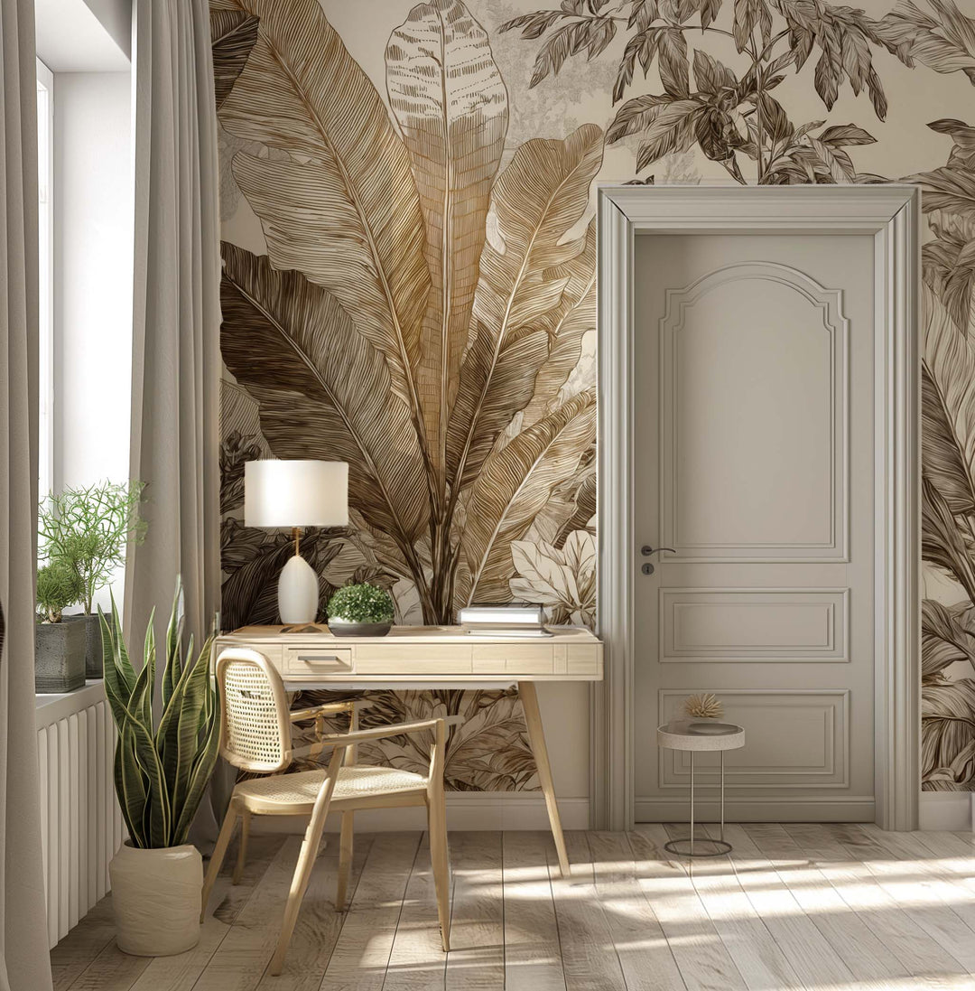 Voyage en jungle vintage - Papier peint botanique au charme rétro