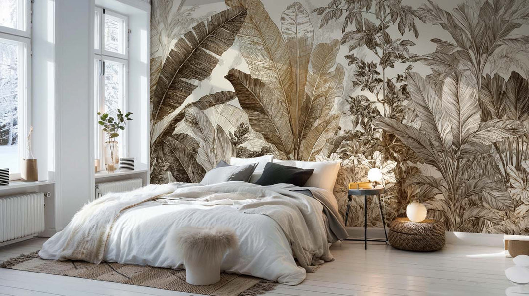 Voyage en jungle vintage - Papier peint botanique au charme rétro