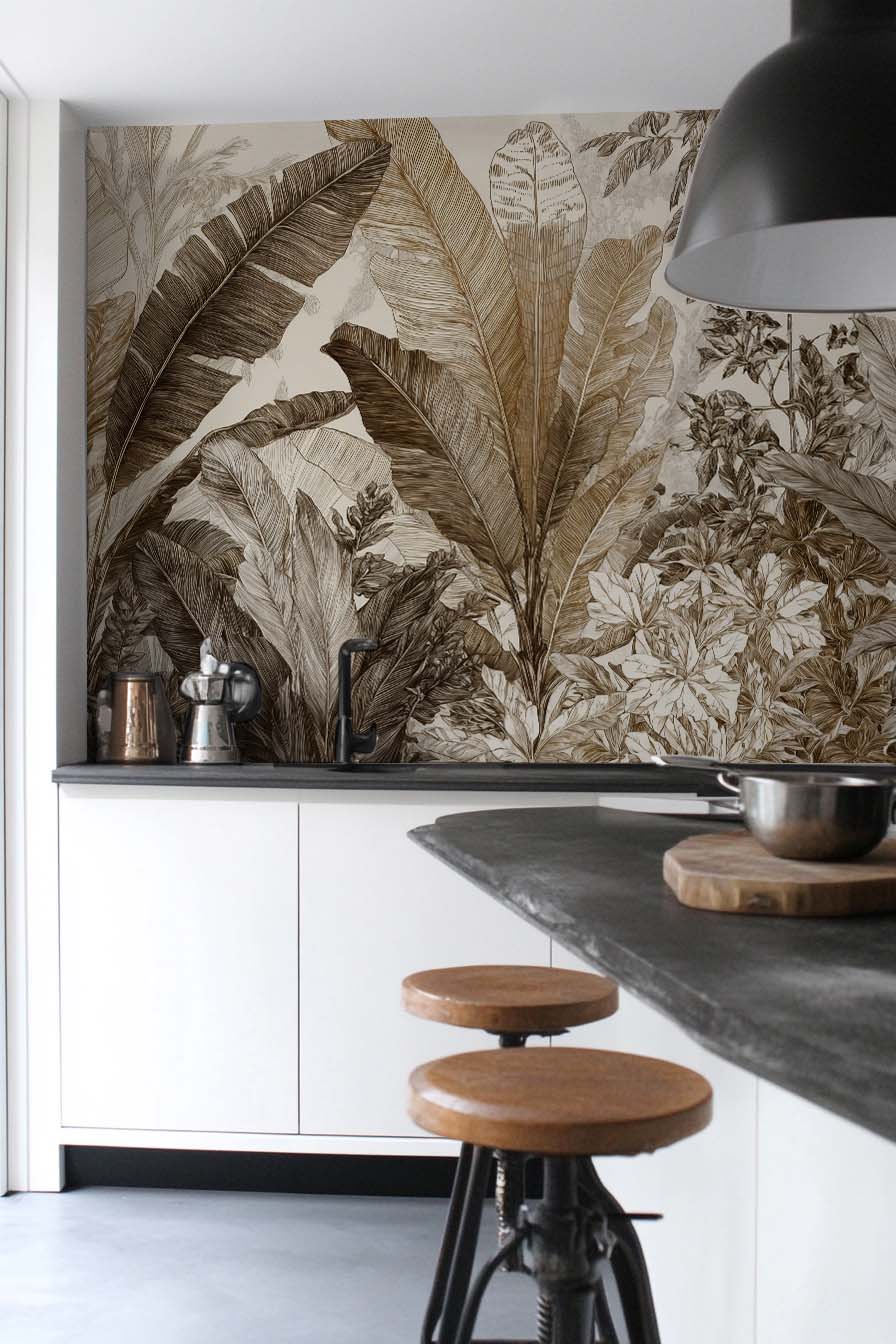 Voyage en jungle vintage - Papier peint botanique au charme rétro