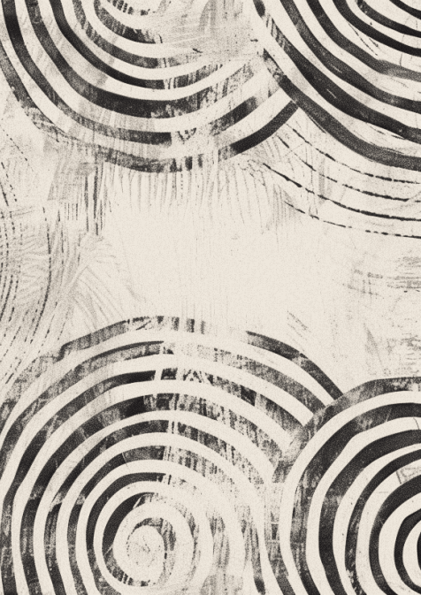 Abstraction Circulaire Noir et Blanc - papier peint Art Moderne - Illulart: Papier peint panoramique