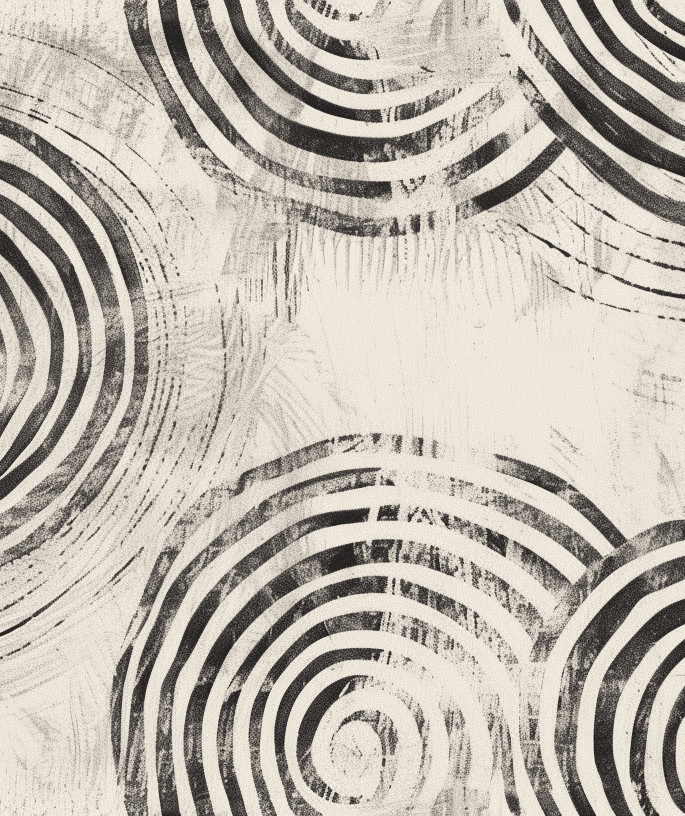 Abstraction Circulaire Noir et Blanc - papier peint Art Moderne - Illulart: Papier peint panoramique