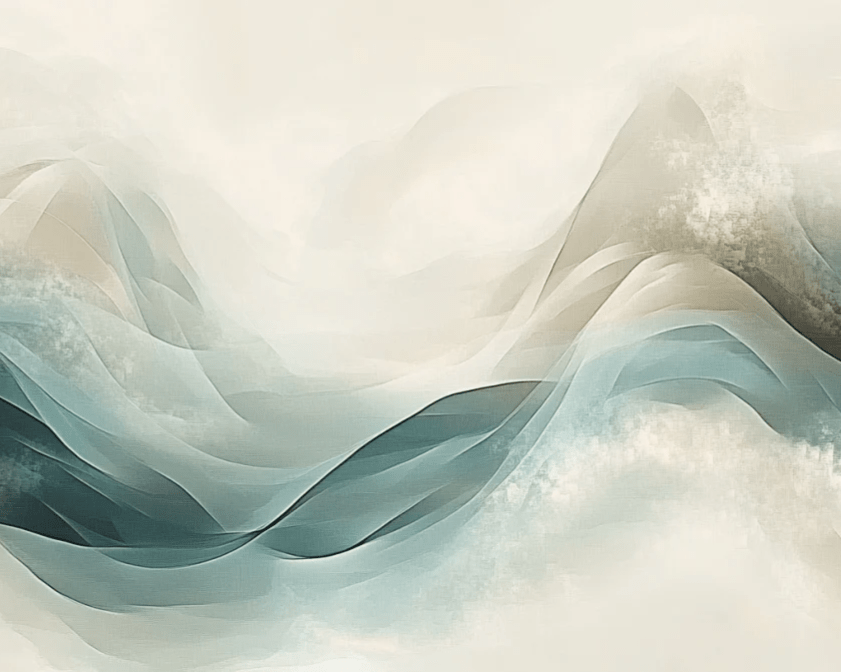 Abstraction Océane : Papier Peint Vagues en Aquarelle - Illulart: Papier peint panoramique