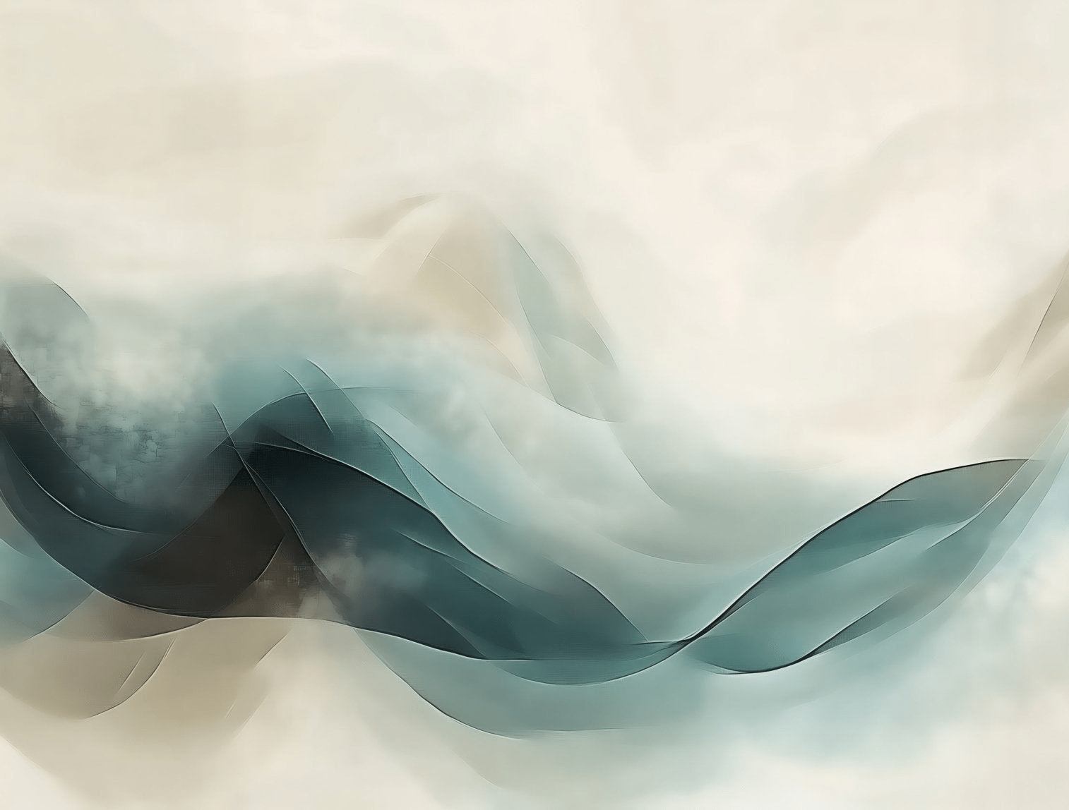 Abstraction Océane : Papier Peint Vagues en Aquarelle