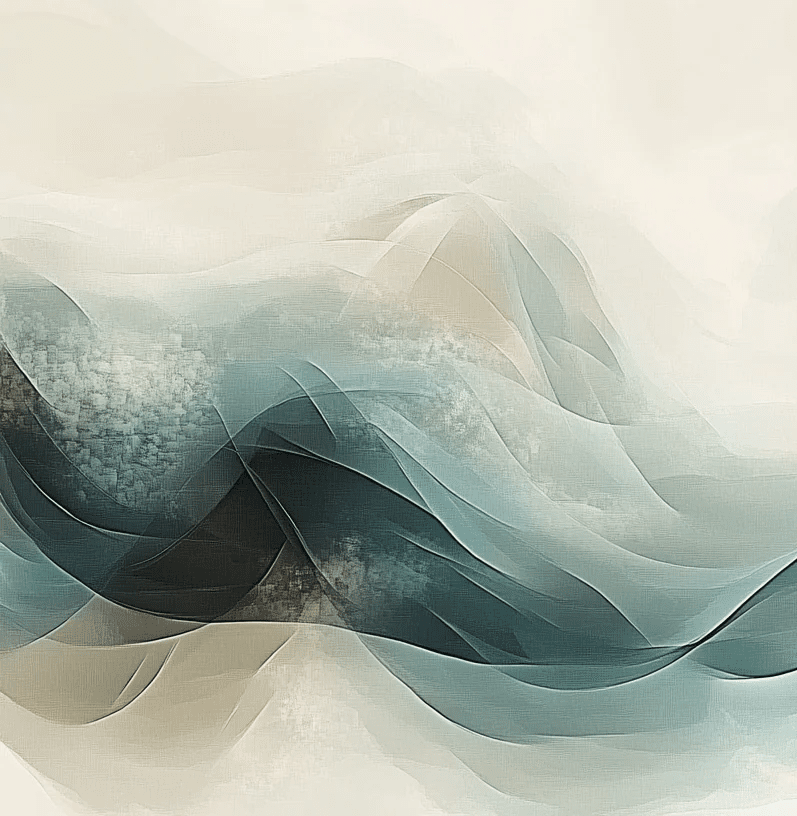 Abstraction Océane : Papier Peint Vagues en Aquarelle - Illulart: Papier peint panoramique