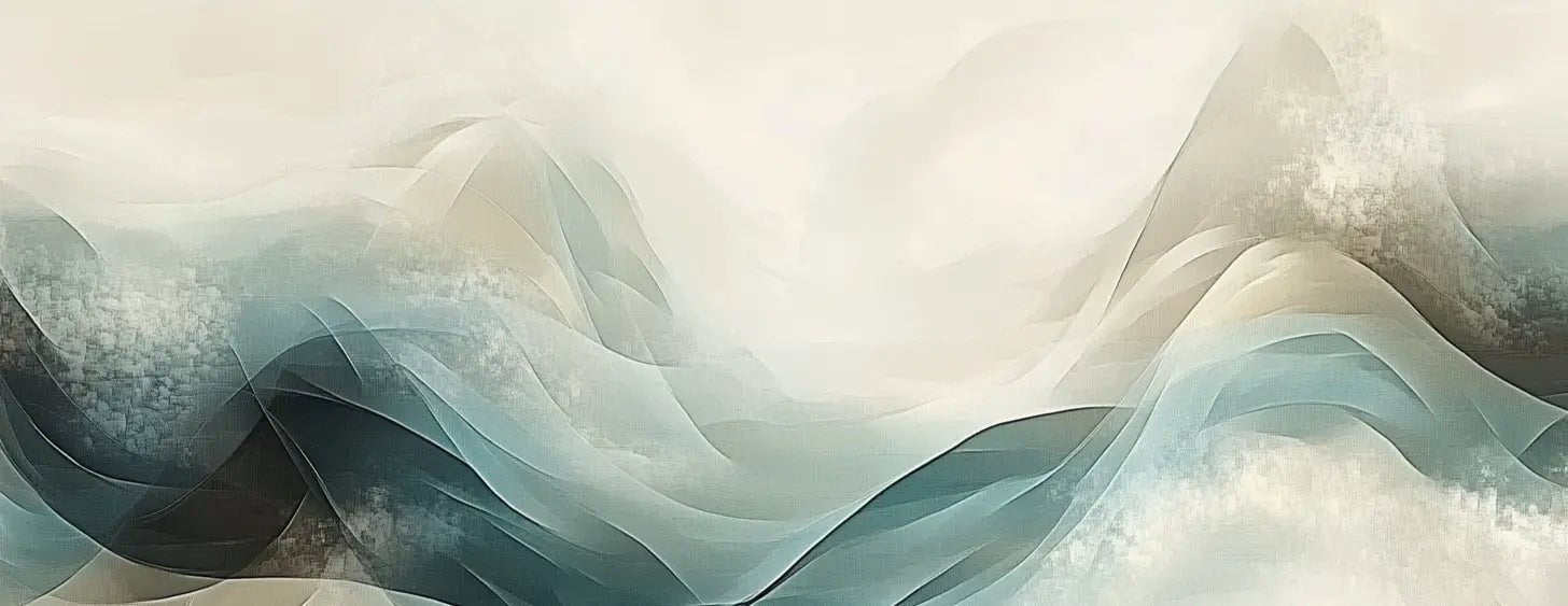 Abstraction Océane : Papier Peint Vagues en Aquarelle - Illulart: Papier peint panoramique