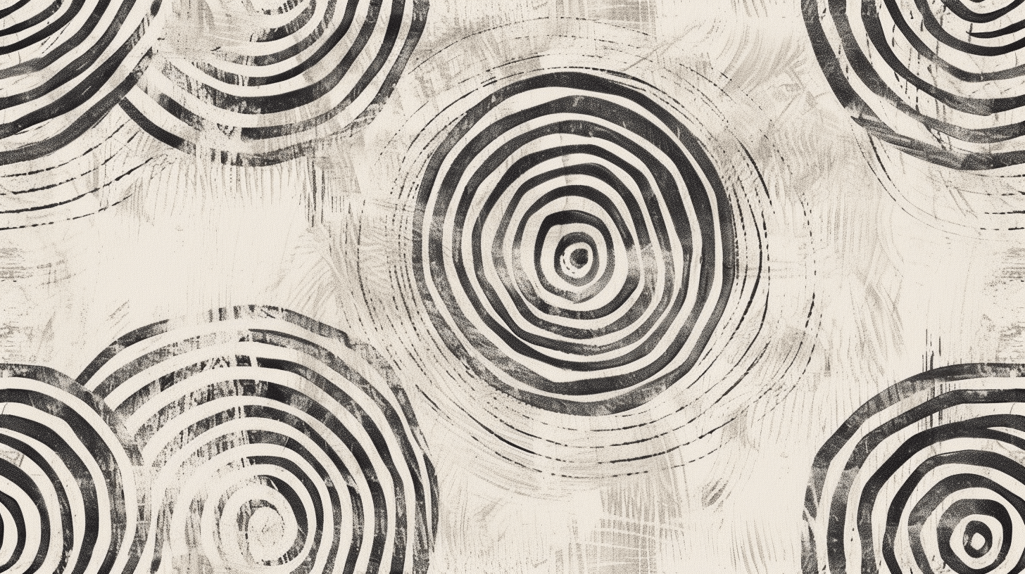 papier peint abstrait cercles noir et blanc