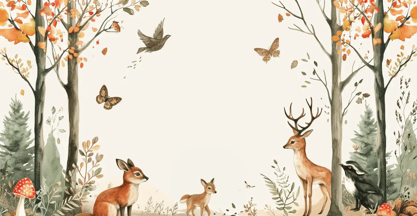 Animaux de la Forêt - Immersion Naturelle - Illulart: Papier peint panoramique
