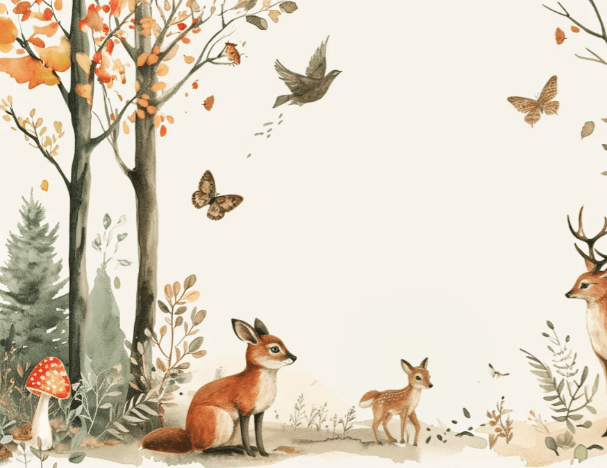 Animaux de la Forêt - Immersion Naturelle - Illulart: Papier peint panoramique