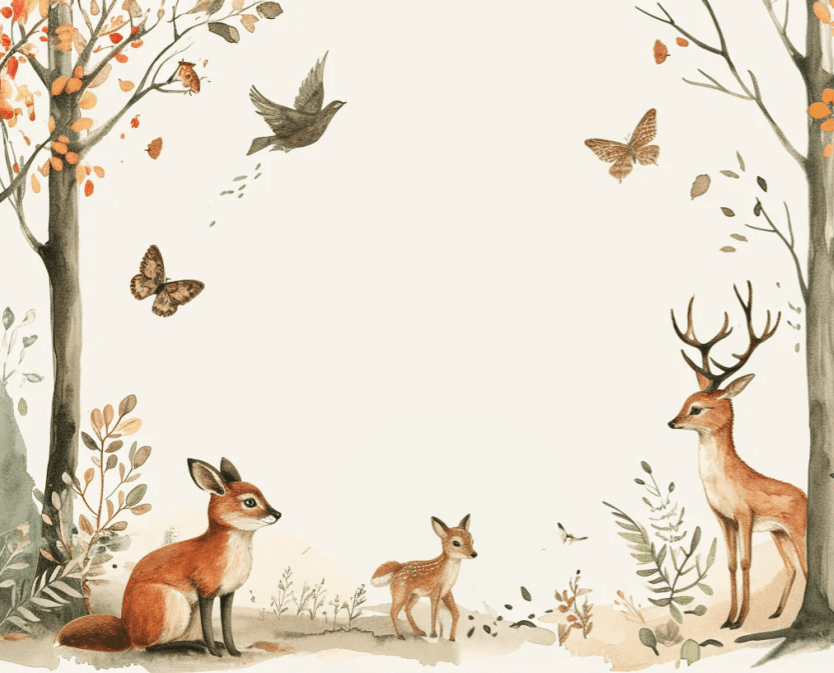 Animaux de la Forêt - Immersion Naturelle - Illulart: Papier peint panoramique