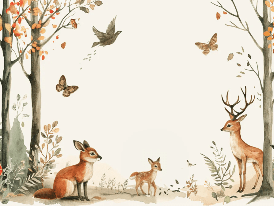 Animaux de la Forêt - Immersion Naturelle - Illulart: Papier peint panoramique