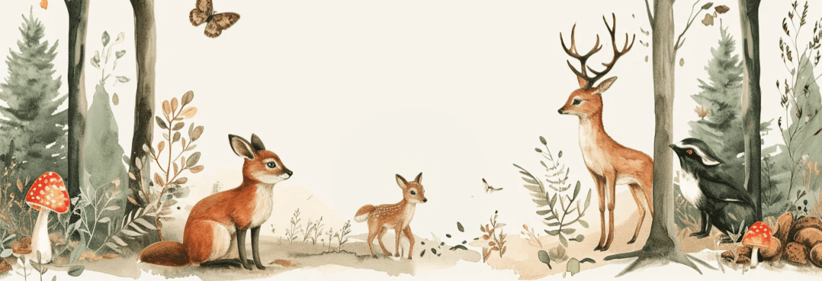 Animaux de la Forêt - Immersion Naturelle - Illulart: Papier peint panoramique