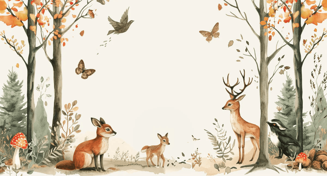 Animaux de la Forêt - Immersion Naturelle - Illulart: Papier peint panoramique