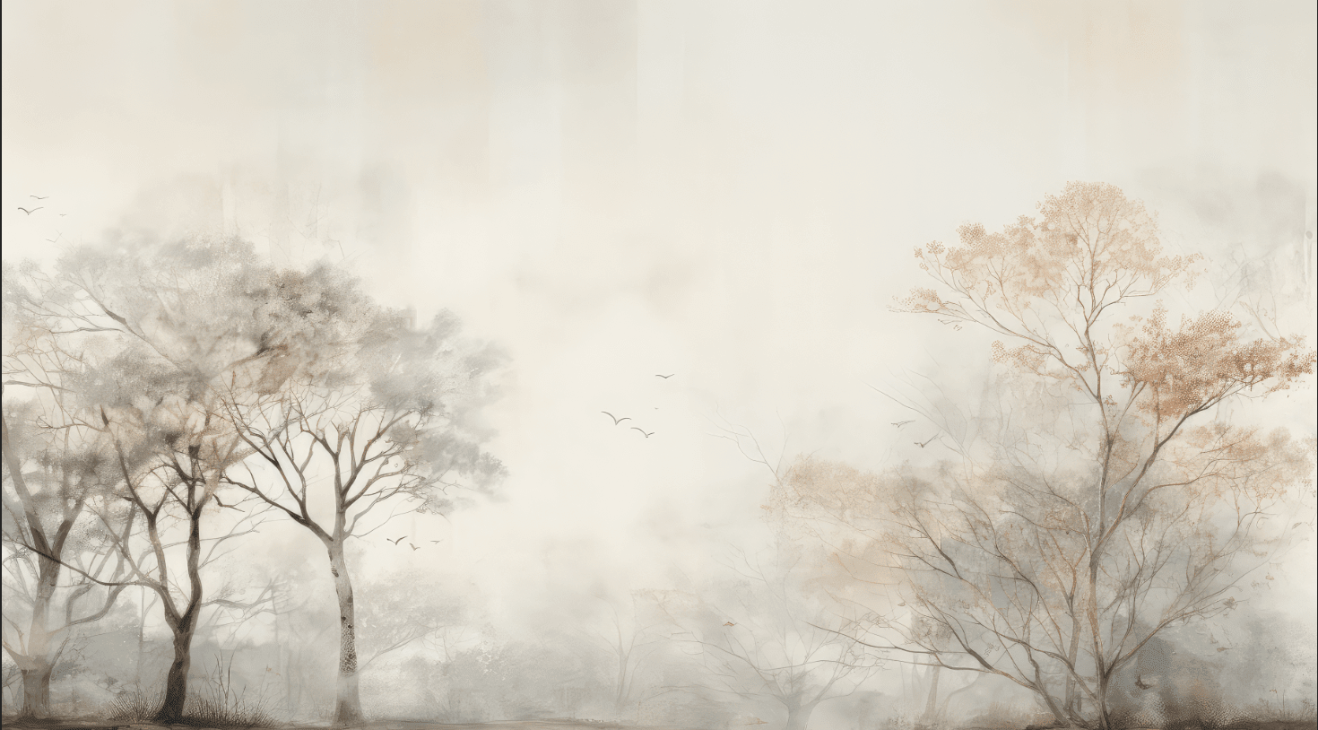 Arbre de brume - Illulart: Papier peint panoramique