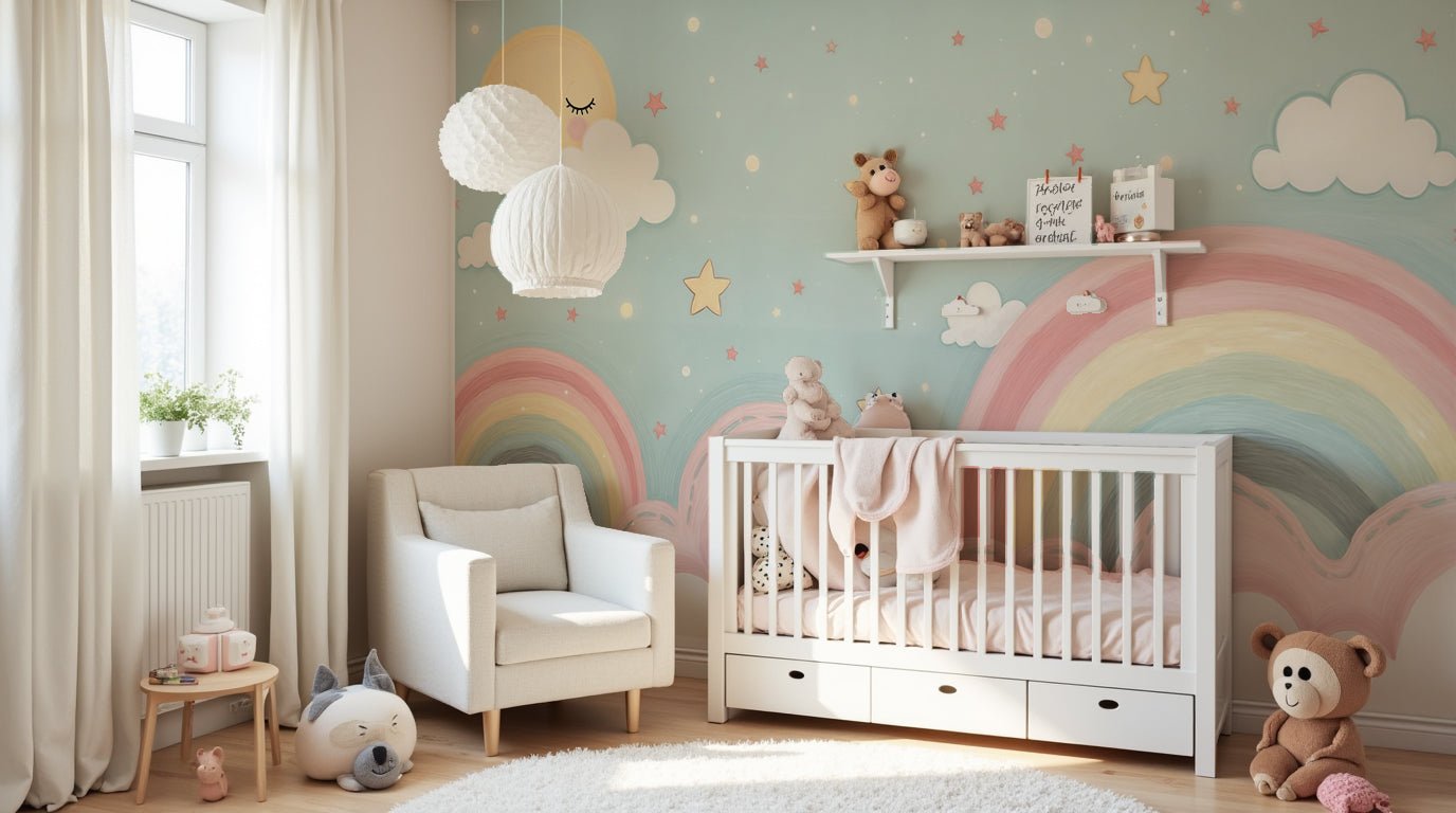 Arc - en - ciel des songes – Papier peint mural pour enfants - Illulart: Papier peint panoramique