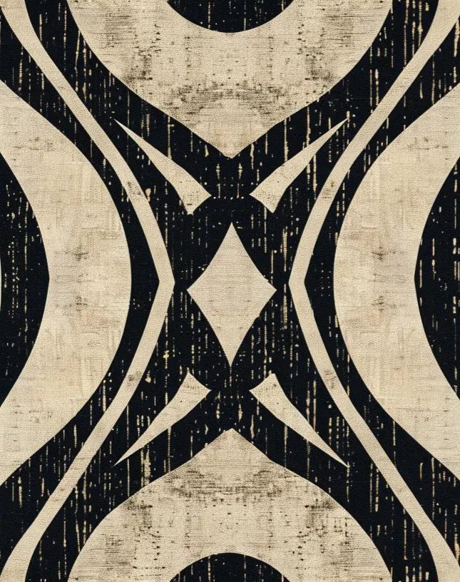 Art Déco Chic : Papier Peint Motif Géométrique Noir et Beige