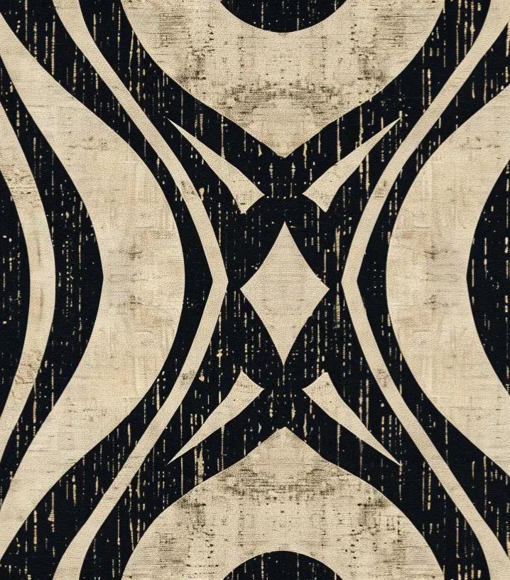 Art Déco Chic : Papier Peint Motif Géométrique Noir et Beige