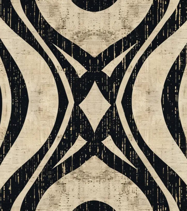 Art Déco Chic : Papier Peint Motif Géométrique Noir et Beige - Illulart: Papier peint panoramique