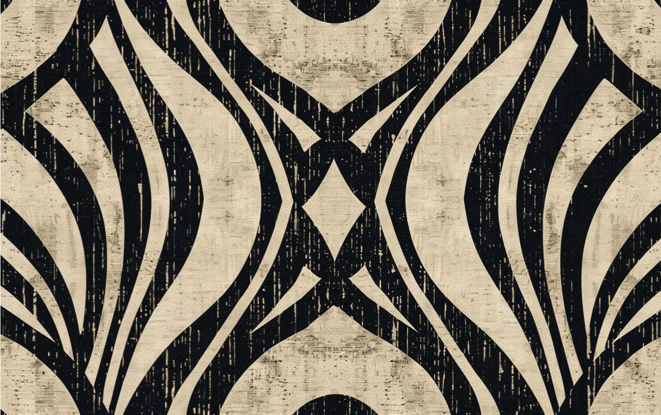 Art Déco Chic : Papier Peint Motif Géométrique Noir et Beige - Illulart: Papier peint panoramique