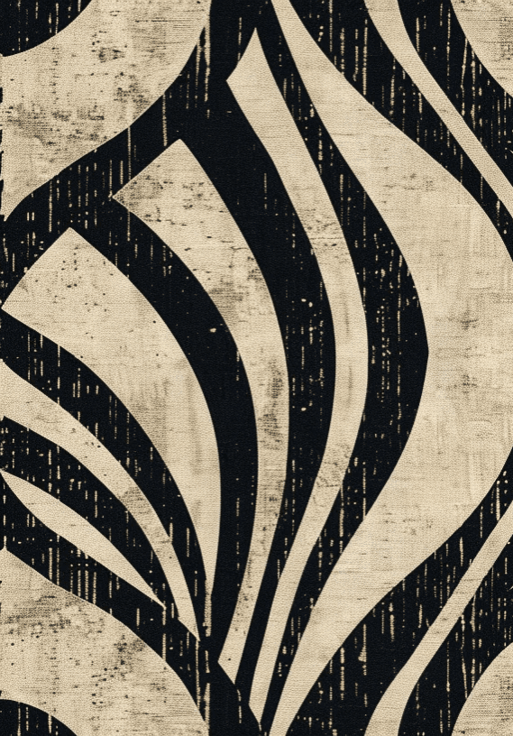 Art Déco Chic : Papier Peint Motif Géométrique Noir et Beige - Illulart: Papier peint panoramique