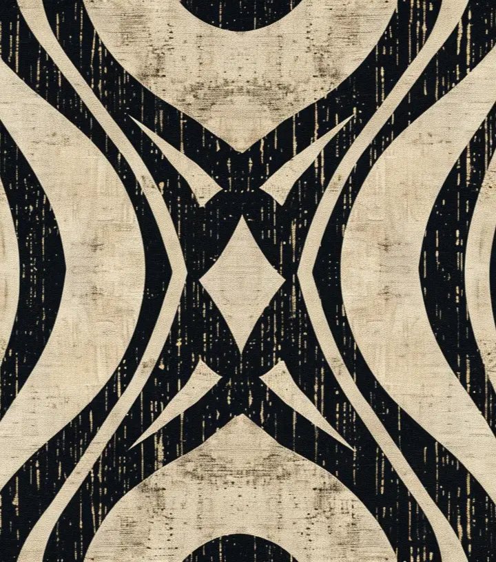 Art Déco Chic : Papier Peint Motif Géométrique Noir et Beige - Illulart: Papier peint panoramique