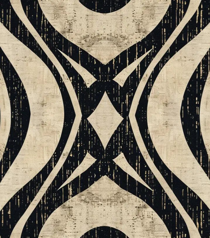 Art Déco Chic : Papier Peint Motif Géométrique Noir et Beige - Illulart: Papier peint panoramique