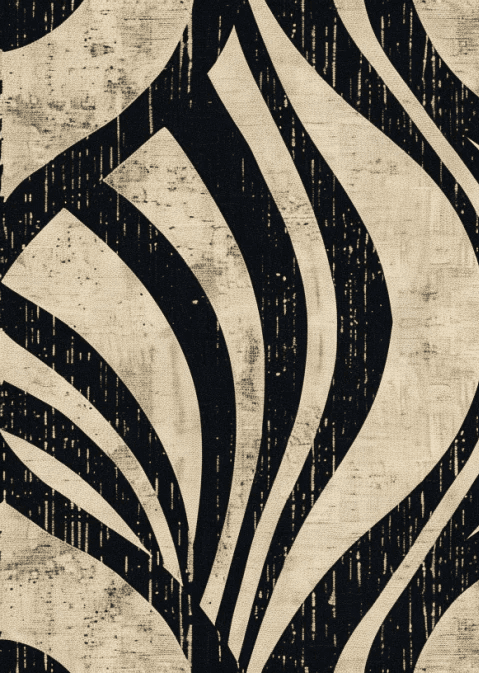 Art Déco Chic : Papier Peint Motif Géométrique Noir et Beige - Illulart: Papier peint panoramique