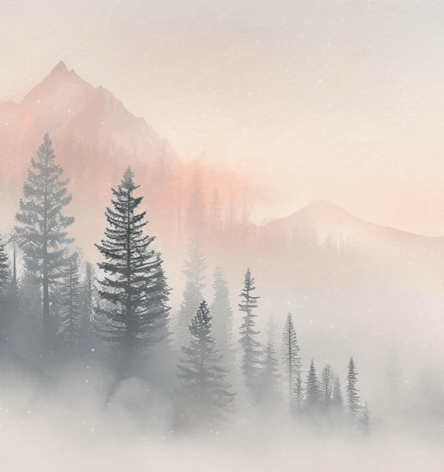 Aube Hivernale en Montagne – Élégance Pastel - Illulart: Papier peint panoramique