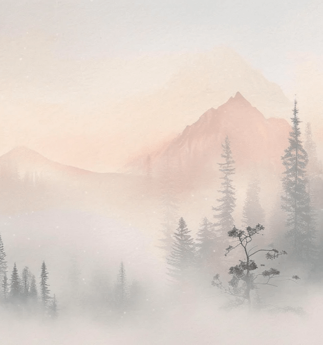 Aube Hivernale en Montagne – Élégance Pastel - Illulart: Papier peint panoramique