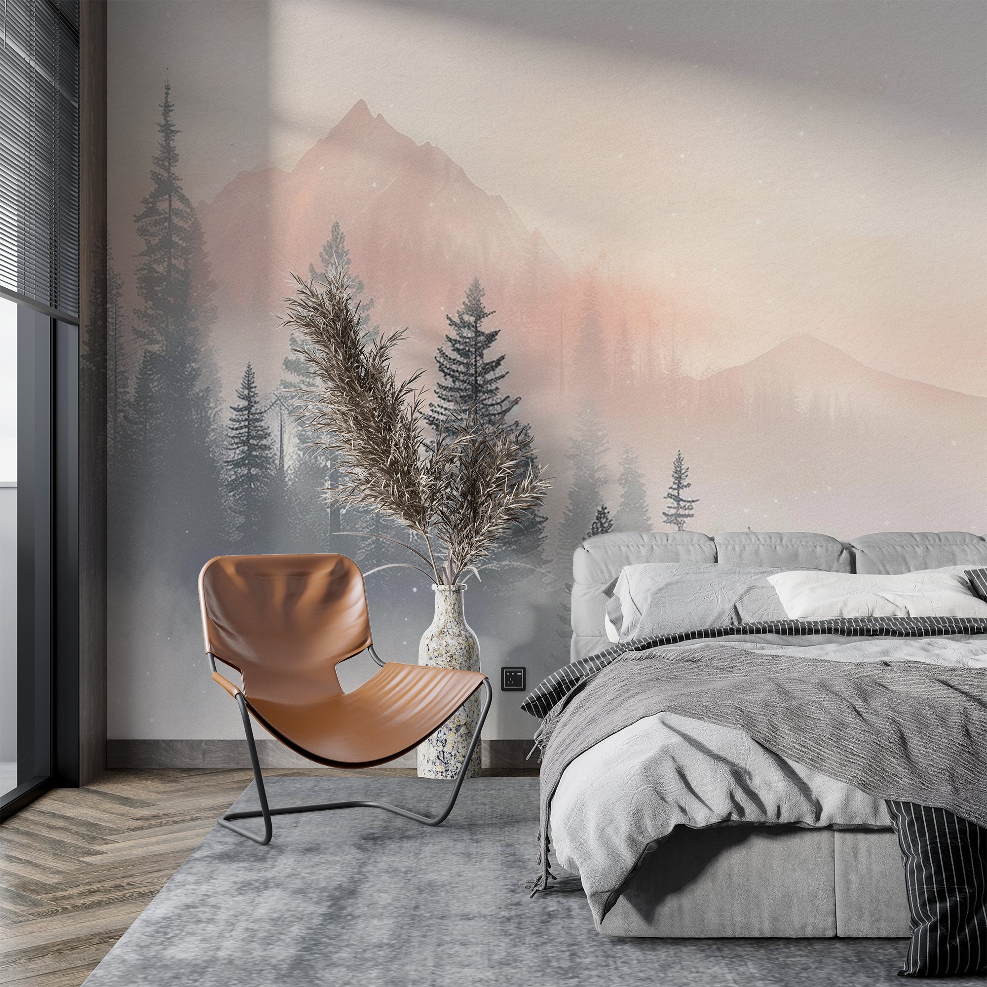 Winterdämmerung in den Bergen – Pastelle Eleganz