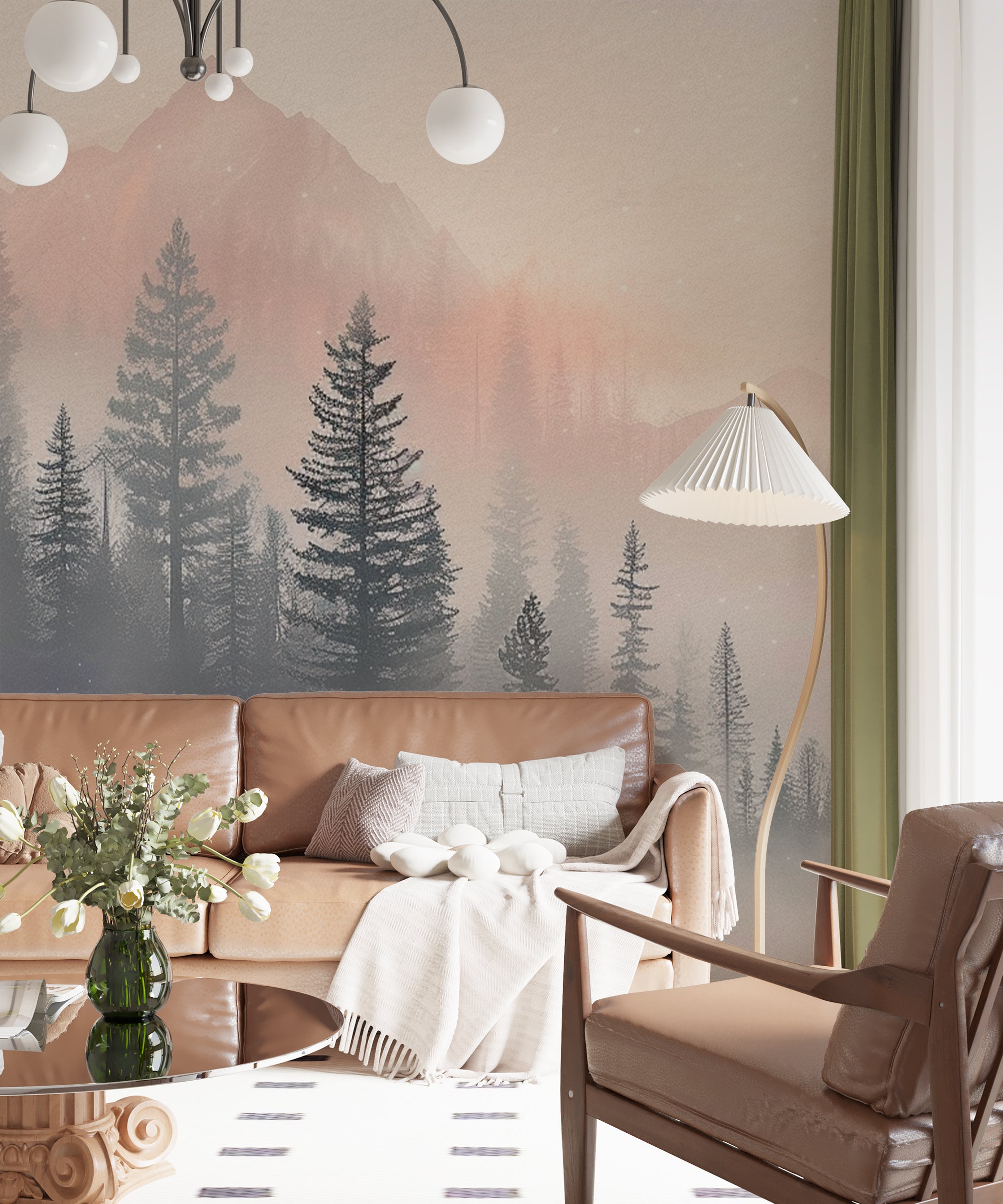 Winter Dawn in the Mountains – Pastel Elegance