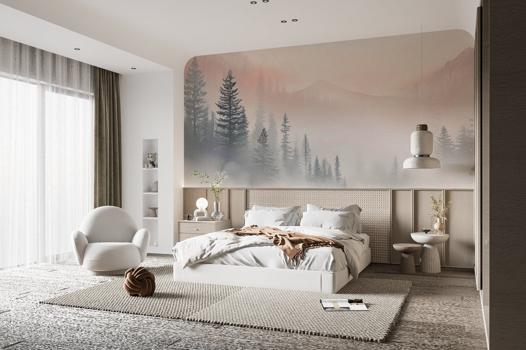 Aube Hivernale en Montagne – Élégance Pastel