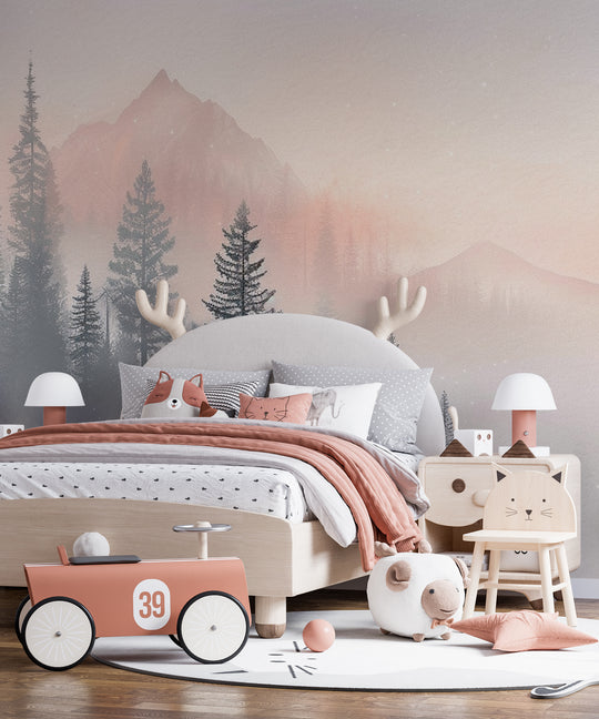 Aube Hivernale en Montagne – Élégance Pastel