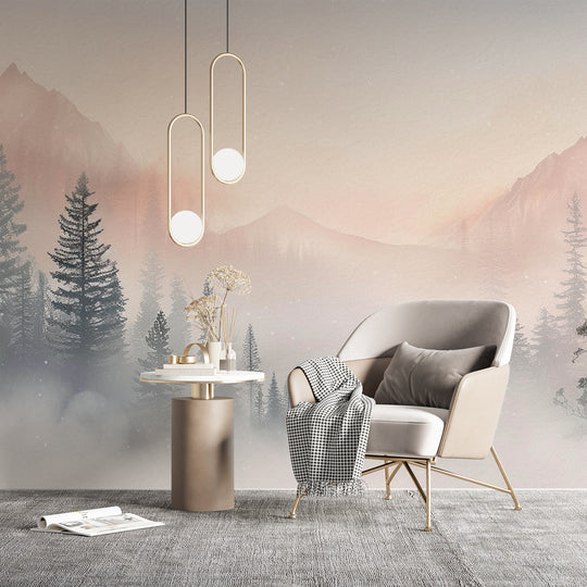 Aube Hivernale en Montagne – Élégance Pastel