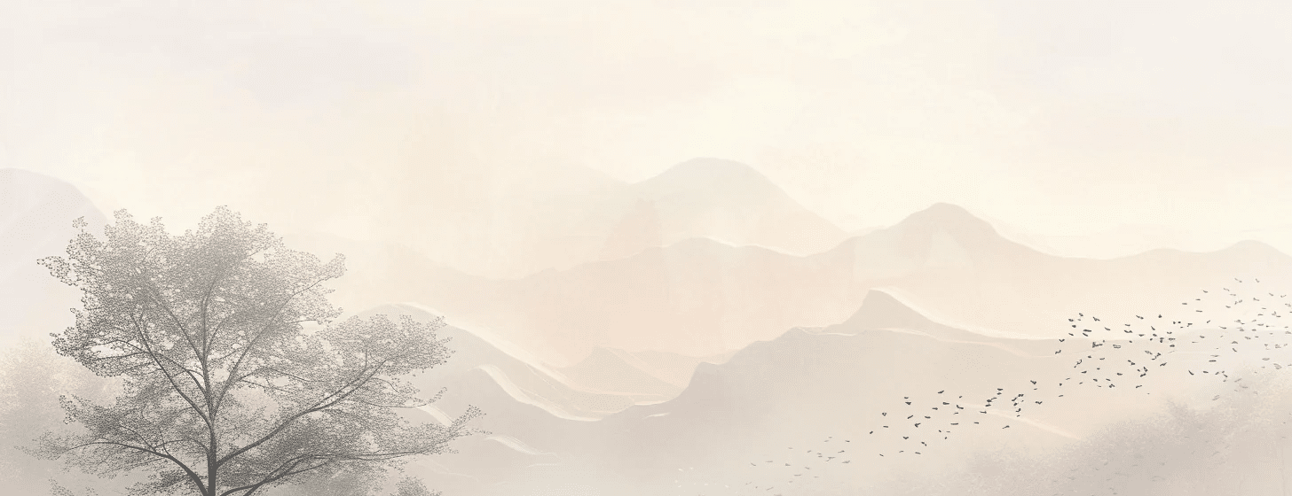 Aurore montagneuse en brume - Illulart: Papier peint panoramique