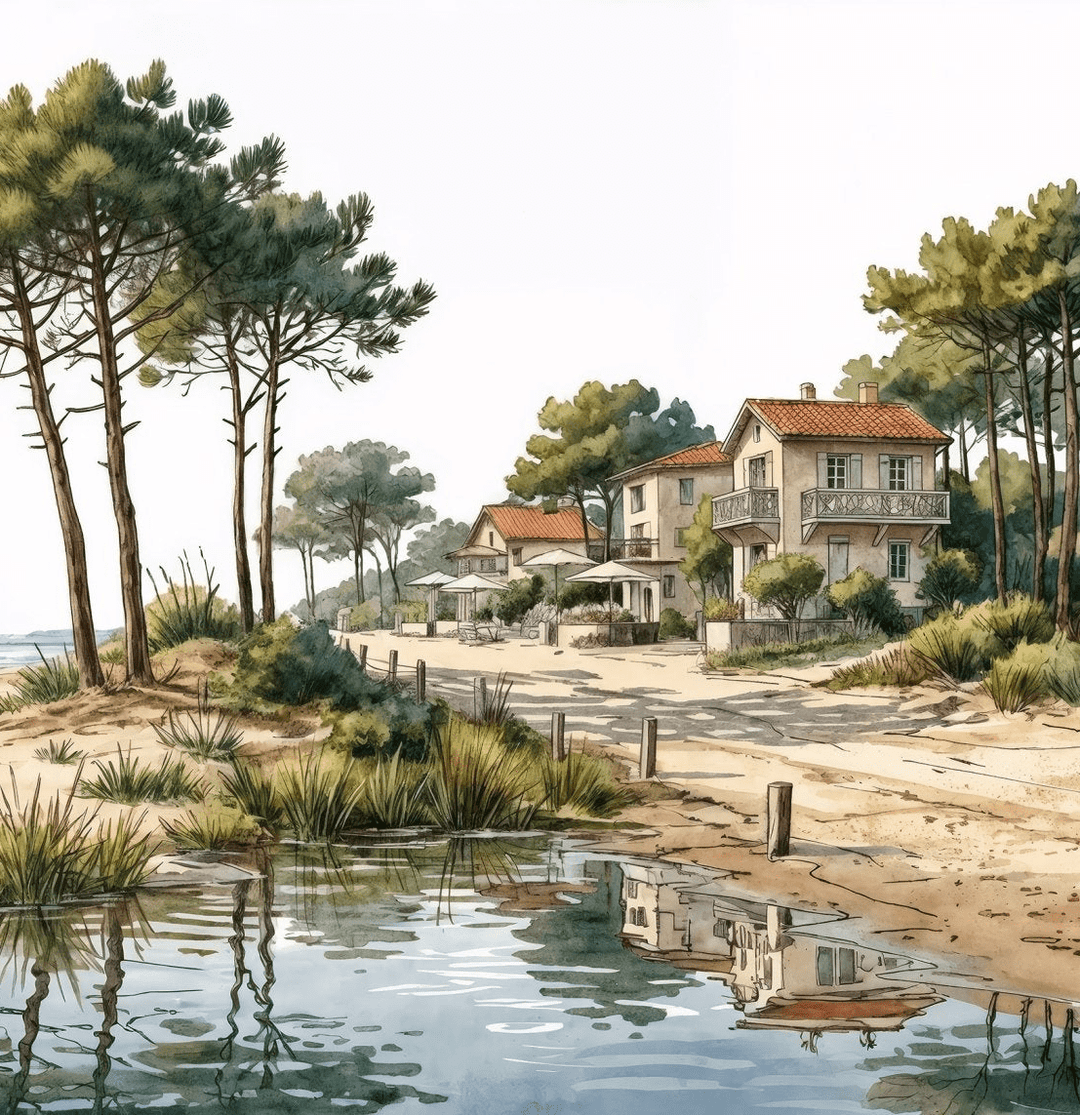 Balade au Cap Ferret - Illulart: Papier peint panoramique